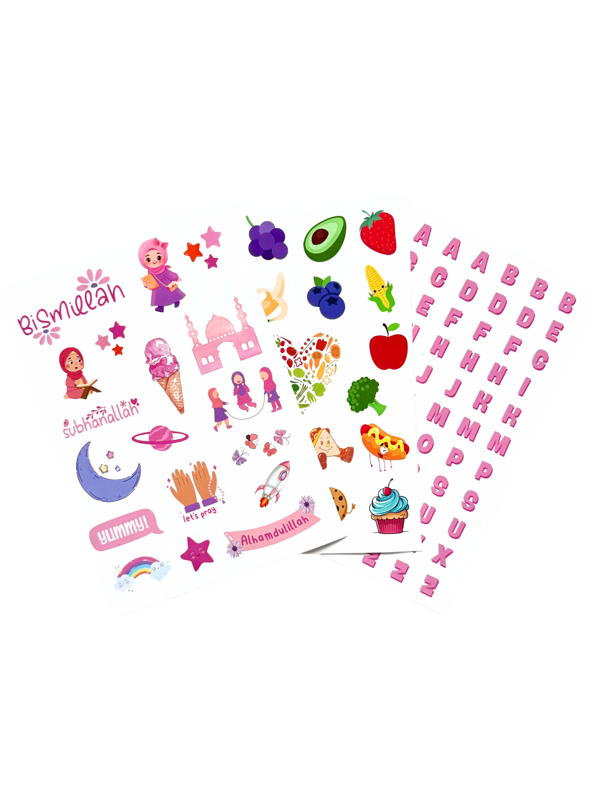 My Islamic Habits Girls Lunchbox Stickers - Set of 3 sheets